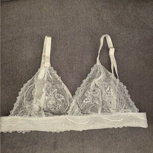 Ginger & Peach White Lace Bridal Bralette Lingerie Size Large